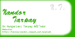 nandor tarpay business card